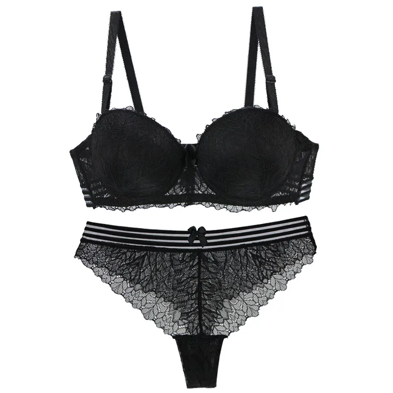 Сет танга гаће и грудњак са жицом 28А – 52G – црна, 28a