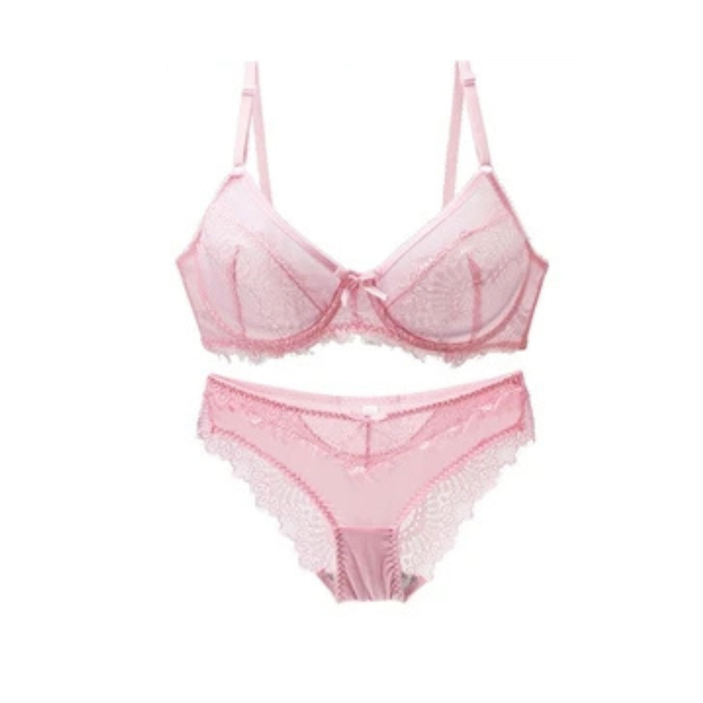 Чипкани сет гаће и грудњак са жицом 25А – 52G – роза, 28a